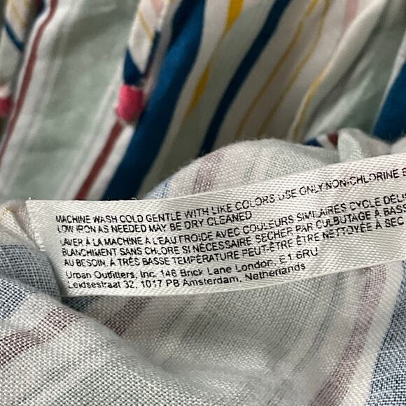 ANTHROPOLOGIE Keyhole Mini Dress Linen sz Lg NEW Boho Milkmaid Festival Indie - Picture 11 of 15